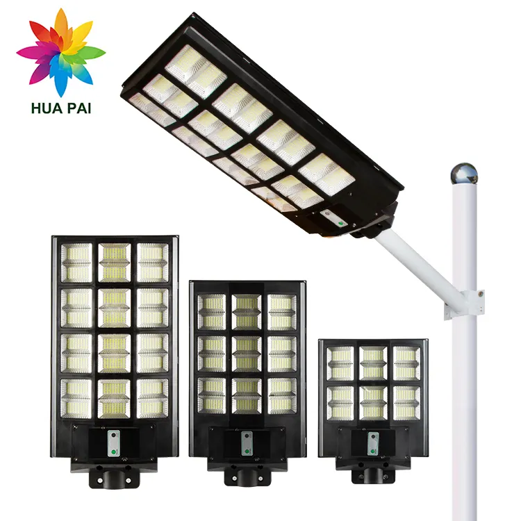 HUAPAI Radar induzione controllo della luce ABS lampione 600 900 1200 W LED solare tutto In un lampione