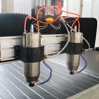 MISHI 1414 Machine de gravure CNC motorisée à double tête contrôlée par PLC pour pierres tombales, marbre, granit et pierre, Énergie