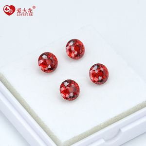 Venta de Fábrica, Circonita Cúbica de Grado 5A en Existencia, Forma Redonda, Corte Estrella Brillante, <span class=keywords><strong>Rojo</strong></span> Granate, 6.0mm-8.0mm, Piedra Preciosa Artificial - Product Image 3