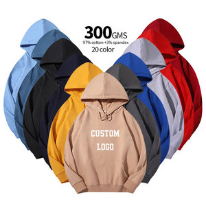 Hochwertiger 300gsm Schwerer Pullover Hoodie aus Baumwolle und Spandex mit Überschnittenen Schultern ohne Kordeln Schwerer Oversized Herren Hoodie - Product Image 3