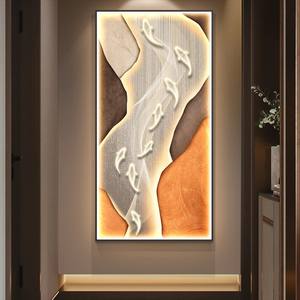 Quadro Decorativo per Ingresso e Corridoio, Motivo Nove <span class=keywords><strong>Pesci</strong></span>, Moderno Lusso Leggero, Verticale, con LED e Cristalli, Dipinto <span class=keywords><strong>di</strong></span> Natura Morta - Product Image 4