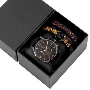 Men's Business Gift <b>Set</b> Quartz <b>Watch</b> & Bracelet Fashion Gift Box for Valentine's Day, Father's Day and Christmas Gifts - Product Image 1