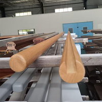 Rampe d'escalier intérieure en bois massif 40 45 50 55 60 MM, rampe circulaire pour garde-corps en verre et mur