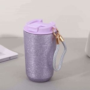 Simple 304 Stainless Steel <b>Coffee</b> Mug Portable Car Thermos Business Office Gift Dual-Drink Mug - Product Image 2