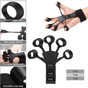 Hot Sale Silicone Finger Exerciser Professional Grade Exercise Hand Grip Strengthener Grip Strength <b>Trainer</b> with Custom logo - Product Image 4