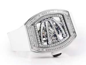 Nouvelle montre mécanique de luxe à tourbillon, très vendue, de haute qualité, avec design entièrement serti de diamants, bracelet en caoutchouc, boîtier en métal, cadran à aiguilles - Product Image 3