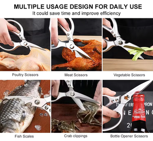 Bán Buôn Đa Năng Nhà Bếp Rau Cắt Trái Cây Cắt Kéo Lưỡi Thép Không Gỉ Nhà Bếp Cắt Kéo Cho Cắt - Product Image 2