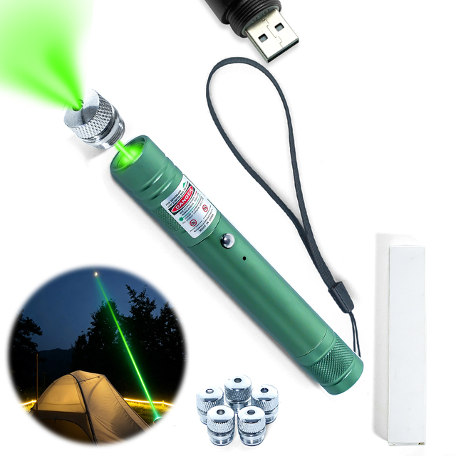 USB Rechargeable 532nm Green Laser Pointer | Starry Projection Cat Toy with Long Range Green Beam for Indoor Cats