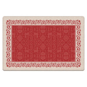 Tapis de porte rectangulaire rouge à motifs floraux, antidérapant en PVC, pour entrée de maison, collection automne 2025 - Product Image 2