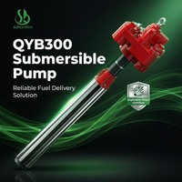 Pompe submersible QYB300 en acier inoxydable rouge, durable, stable, fonctionnement fluide, avec clapet anti-retour intégré, 200/380V