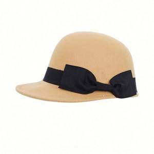 Nouveau chapeau d'équitation automne-hiver pour femme, chapeau en feutre rétro à nœud papillon tendance - Product Image 1