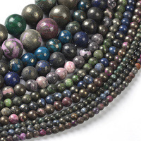 Vente en gros de perles de pierres précieuses bleu ciel pyrite naturelle de 4mm à 10mm Fabrication de bijoux en pierre de couleur en vrac à partir de la manufacture