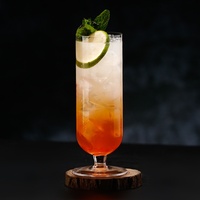 Verre à cocktail en cristal de style japonais, à pied court, à parois droites, pour highball, thé glacé, jus, capacité 301-400 ml, design moderne