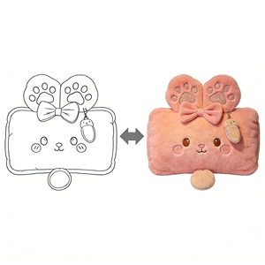 Coussin <span class=keywords><strong>en</strong></span> peluche personnalisé <span class=keywords><strong>en</strong></span> forme de lapin avec breloque détachable : transformez votre motif de <span class=keywords><strong>dessin</strong></span> <span class=keywords><strong>animé</strong></span> <span class=keywords><strong>en</strong></span> coussin rembourré de haute qualité - Product Image 3