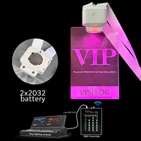 Porte-badge OEM avec cordon en acrylique LED, porte-badge vierge transparent gravé au laser, étiquette nominative