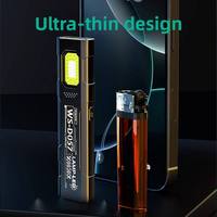 Luce da Lavoro LED COB Magnetica Ultra Sottile 30g in Plastica, IP65, Ricaricabile USB-C, Torcia con Clip per Cappello, Portatile per Emergenze
