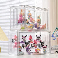 Boîte de présentation de figurines de luxe, empilable, transparente, en acrylique, pour figurines d'anime, organiseur de figurines