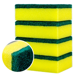 <span class=keywords><strong>Esponja</strong></span> de limpieza de estropajo antiarañazos para lavar platos, fregador de cocina doméstico de <span class=keywords><strong>alta</strong></span> <span class=keywords><strong>densidad</strong></span>, paquete individual al por mayor - Product Image 2
