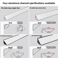 Plafonnier linéaire encastré en alliage d'aluminium, design triangulaire, indice de protection IP65, angle de faisceau de 100°, couleurs blanc/noir/or