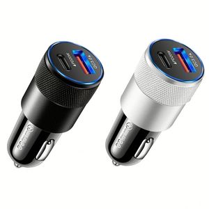 38W Portable Mobile Phone Fast Charger 2 Port A+C Usb <b>Car</b> Charger Quick Charge 3.0 for Phone 15 14 13 12 11 - Product Image 1