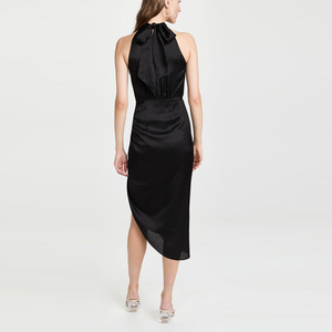 Vestido de Noche Largo de Satén con Logotipo Personalizado de Marca de Lujo para Mujer, Vestidos de Noche Abiti Da Sera - Product Image 2