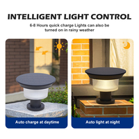 Lampe de colonne extérieure de haute qualité, zone d'éclairage large, recloser 30w, faible consommation d'énergie, lumière solaire de jardin