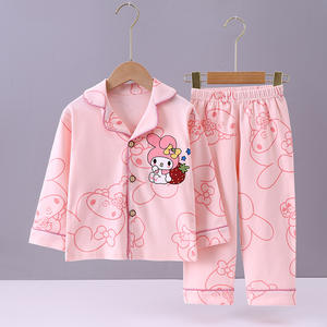 ชุดนอนเด็กผ้าฝ้ายหวีอย่างดี ลายการ์ตูน สำหรับฤดูใบไม้ผลิและฤดูใบไม้ร่วง เสื้อคลุมแขนยาว กางเกงขายาว ชุดนอนใส่สบาย อุ่นๆ สำหรับเด็กวัยเตาะแตะ - Product Image 4