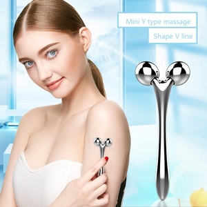 <span class=keywords><strong>Mini</strong></span> <span class=keywords><strong>Handheld</strong></span> Manual Roller Gesichts massage gerät Y-Form Hautpflege Massage stab mit Geschenk art - Product Image 6