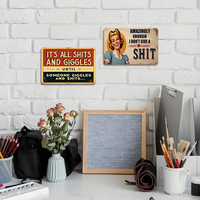 Juego de Letreros Metálicos Retro con Diseño de Chicas Pin-up, Decoración de Pared con Frases Divertidas para Cuarto de Hombre o Bar