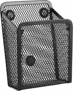 Magnetic Metal <b>Mesh</b> Pencil Holder Black Stainless Steel Pen Holder with Magnets <b>Basket</b> <b>Storage</b> Organizer for Whiteboard - Product Image 2