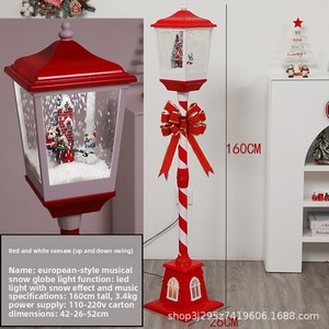 Décorations de Noël transfrontalières en résine de Chine : Ornement de <span class=keywords><strong>lampadaire</strong></span> musical avec effet de neige, Père Noël, Bonhomme de neige, Cerf – Idéal pour les hôtels - Product Image 4