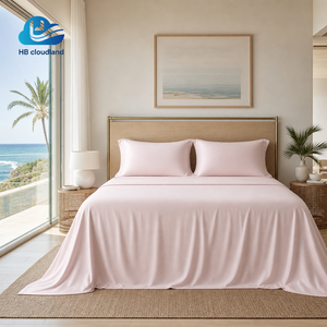 Ensemble de <span class=keywords><strong>draps</strong></span> <span class=keywords><strong>en</strong></span> viscose de bambou biologique durable Cloudland certifié OEKO-TEX Standard 100 et BSCI, 400TC, évacuant l'humidité - Product Image 1