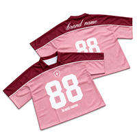 T-shirts personnalisés en tissu mesh bicolore avec bordure blanche, design rétro de maillot de football, impression par sublimation, graphisme de marque