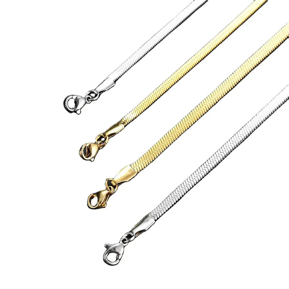 Колье-чокер, Плоское Ожерелье из змеиной кости, 18-каратное позолоченное золотое ожерелье, цепочка