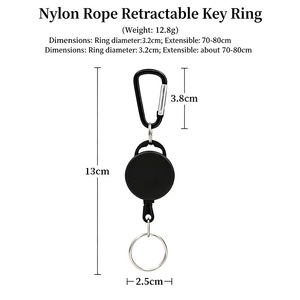 Longway Custom Retractable Stainless Steel Waterproof Key <b>Chain</b> Outdoor <b>Name</b> ID Badge Reel Gift Ideas for <b>Name</b> Holders - Product Image 2