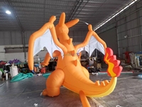 Décoration d'événements, personnage de dessin animé gonflable, modèle Charizard, dragon de feu gonflable pour la publicité