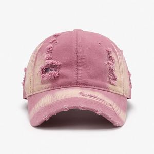 Casquettes de baseball vintage délavées en coton, unisexes, à 6 panneaux, avec logo personnalisé, style décontracté, pour femmes - Product Image 4