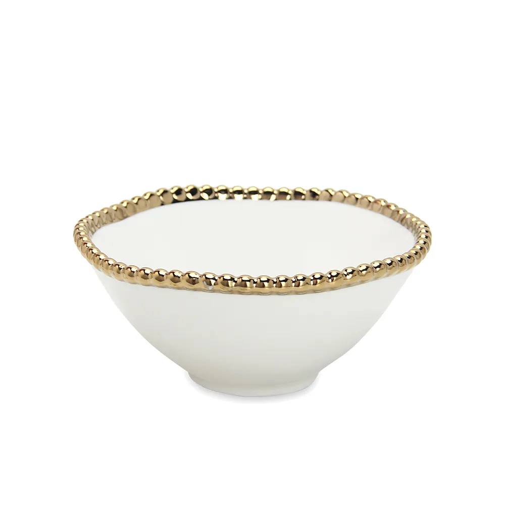 RB002G bol en céramique blanc de 6 pouces bol de ramen en en relief or bols ronds en porcelaine