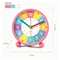 Horloge de bureau analogique pour enfants, en métal, électronique, circulaire, contemporaine, avec affichage des aiguilles, silencieuse, à quartz, calendrier, rétroéclairage