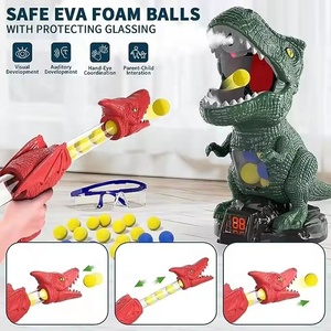 Jeu de tir de dinosaures avec deux pistolets, enregistrement des scores sur écran LCD et 24 balles en mousse, jouets pour enfants - Product Image 1