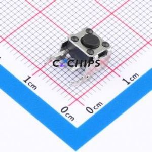 GT-TC101B-H043-L1 Tactile Switch Through hole,6x7.5mm Switch Single Pole Single Throw Round Button 2.5N Right Angle Insert - Product Image 1