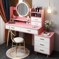 Coiffeuse en bois miroir, coiffeuse de chambre à coucher, coiffeuse avec miroir, meubles de maison, panneau en bois moderne, commode MDF