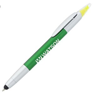 Bolígrafo 3 en 1 con Logotipo Personalizado, Lápiz Óptico y Resaltador, Retráctil, Tinta Negra Media, Impresión en Serigrafía, Regalo Promocional al por Mayor - Product Image 4
