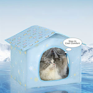 Zomerkoelhuisje voor huisdieren, opvouwbaar, koelbed voor katten en honden, draagbaar, geïsoleerd, koel onderdak met koelmat - Product Image 1