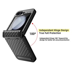 Nouvelle conception transfrontalière, compatible avec le téléphone pliable Samsung Z Flip 6 : coque de téléphone cubique à ressort, couvrante intégralement. - Product Image 2
