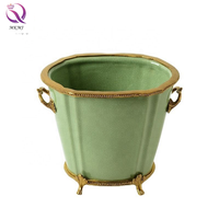 Vase en céramique avec seau à glace en cuivre, pot de fleurs de bureau, artisanat rétro européen et américain, européen et chinois, nouveau, 2020