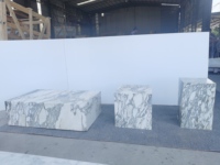 Ensemble de tables basses en marbre, luxe moderne, cube danois bas, socle en marbre