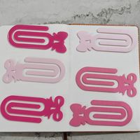 Kreativer Büroklammer-Lesezeichenhalter DIY Notizbuch Aktenkartenhalter Schule Süßes Geschenk Blanko Einfarbiges Muster
