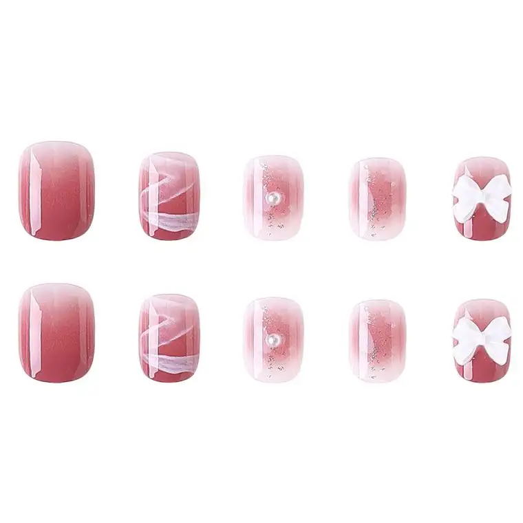 Nail Art Design High Quality Toe Reusable Wholesale Natural Bling 100 Pcs Transparent Press On Nails French Tip Designs Coffin