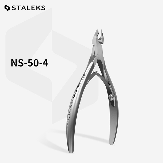 STALEKS PRO SMART 50 NS-50-4 Cuticle Nippers 4mm With Heel Stainless Steel Russian Manicure Salon Nail Tool